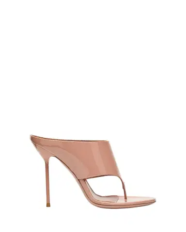 Paris Texas Lidia Patent Leather Stiletto Thong Mule Sandals | Thumbnail 1