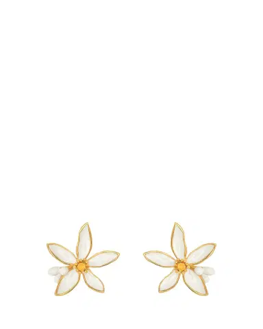 Oscar de la Renta Small Orange Blossom Earrings | Thumbnail 2