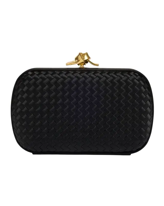 Bottega Veneta Intrecciato Knot Clutch Bag