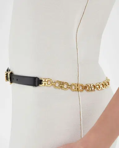 Ferragamo Gancini Chain & Leather Belt | Thumbnail 3 Ferragamo Gancini Chain & Leather Belt | Thumbnail 3