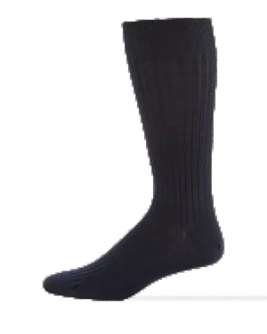 Neiman Marcus Ribbed Merino-Silk Mid-Calf Socks | Thumbnail 2