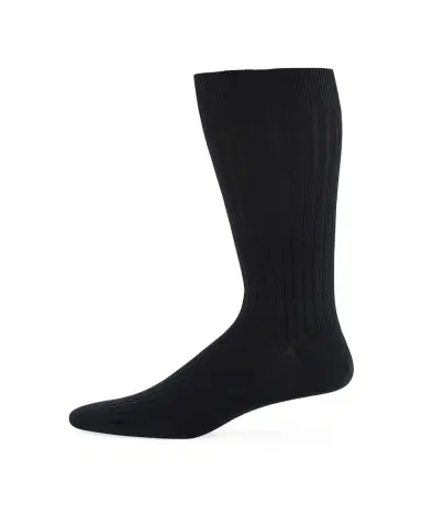 Neiman Marcus Ribbed Merino-Silk Mid-Calf Socks | Thumbnail 3