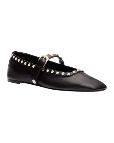 Stuart Weitzman Perry Studded Leather Mary Jane Ballerina Flats | Thumbnail 1 Stuart Weitzman Perry Studded Leather Mary Jane Ballerina Flats | Thumbnail 1