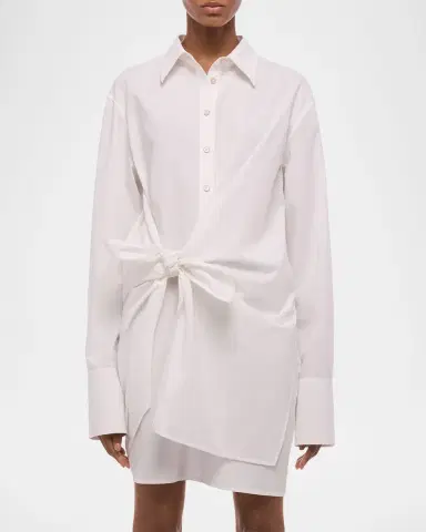 Helmut Lang Knotted Cotton Shirtdress | Thumbnail 3