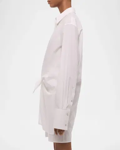 Helmut Lang Knotted Cotton Shirtdress | Thumbnail 5