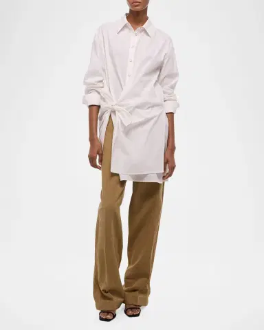 Helmut Lang Knotted Cotton Shirtdress | Thumbnail 6