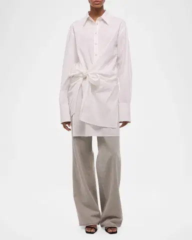 Helmut Lang Knotted Cotton Shirtdress | Thumbnail 7
