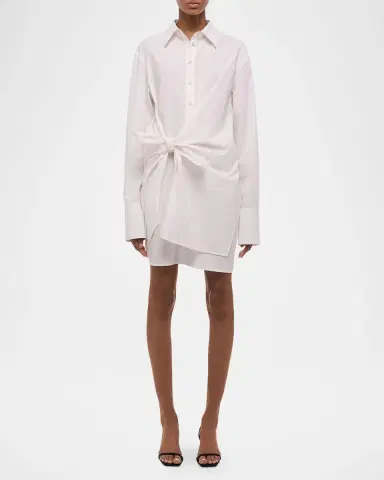 Helmut Lang Knotted Cotton Shirtdress | Thumbnail 8