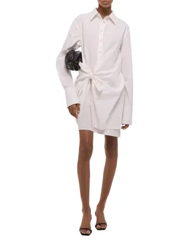 Helmut Lang Knotted Cotton Shirtdress | Thumbnail 1