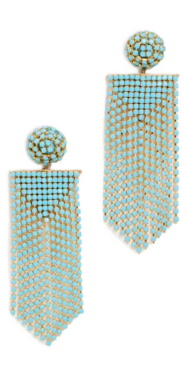 Deepa By  Fanning Earrings Turquoise One Size