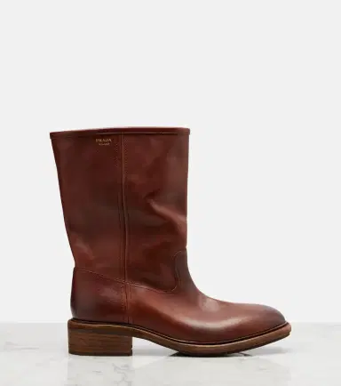 Prada Leather mid-calf boots | Thumbnail 4