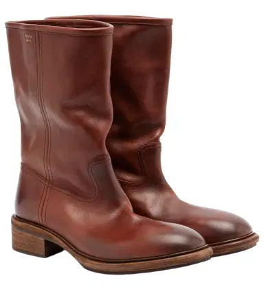 Prada Leather mid-calf boots | Thumbnail 1