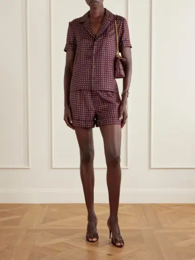 Saint Laurent Printed Silk-twill Shorts | Thumbnail 2 Saint Laurent Printed Silk-twill Shorts | Thumbnail 2