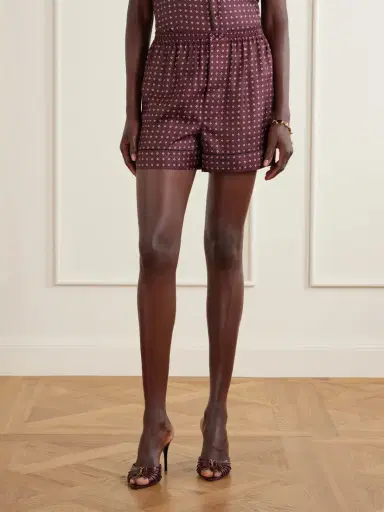Saint Laurent Printed Silk-twill Shorts | Thumbnail 3 Saint Laurent Printed Silk-twill Shorts | Thumbnail 3