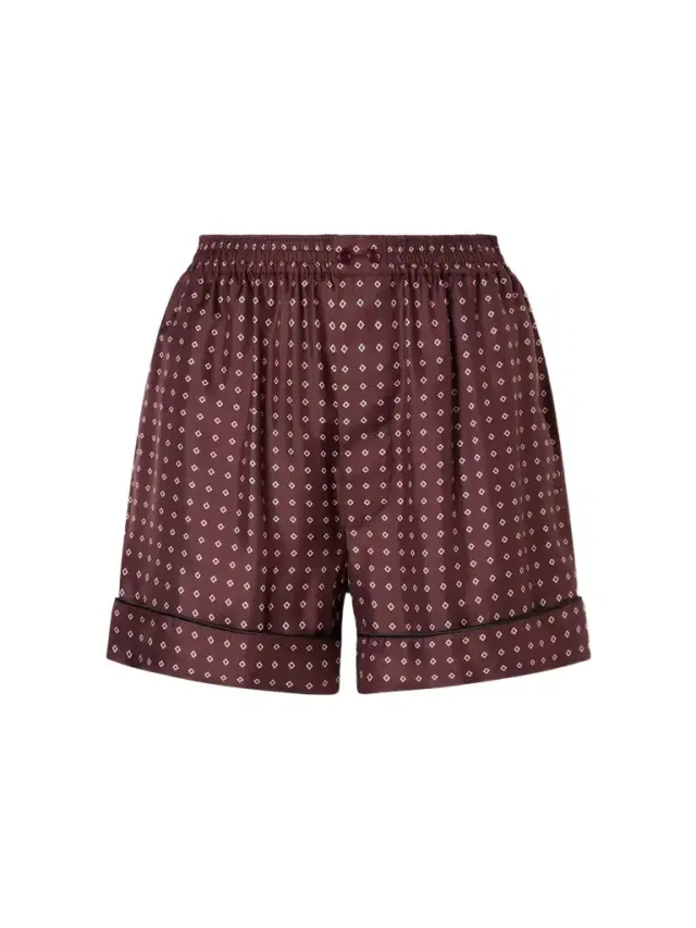 Printed Silk-twill Shorts