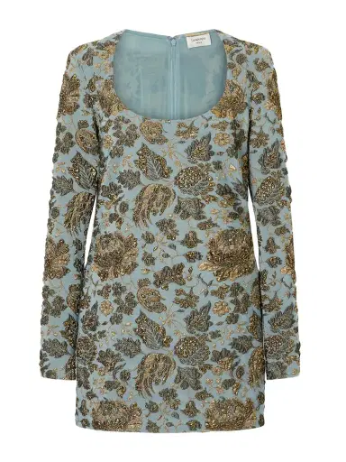 Saint Laurent Jardin Brocade Mini Dress | Thumbnail 1 Saint Laurent Jardin Brocade Mini Dress | Thumbnail 1