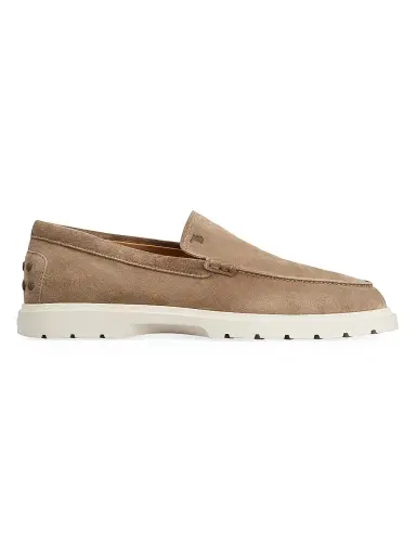 Tod's Men's Pantofola Ibrido Suede Loafers - Brown - Size 14.5 | Thumbnail 1