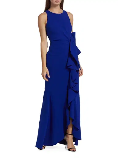 BADGLEY MISCHKA Women's Odessa Ruffle Floor-Length Gown - Ultra Violet - Size 2 | Thumbnail 3 BADGLEY MISCHKA Women's Odessa Ruffle Floor-Length Gown - Ultra Violet - Size 2 | Thumbnail 3