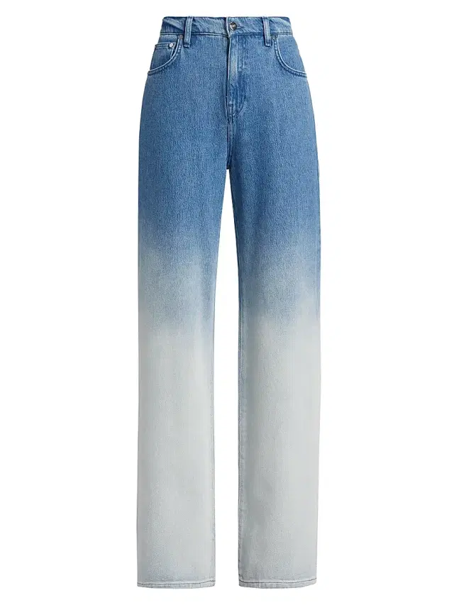 Derek Lam 10 Crosby Women's Faye Ombré High-Rise Wide-Leg Jeans - Sutton Blue Ombre