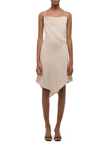 Helmut Lang Women's Knot Open Back Asymmetric Mini-Slipdress - | Thumbnail 3