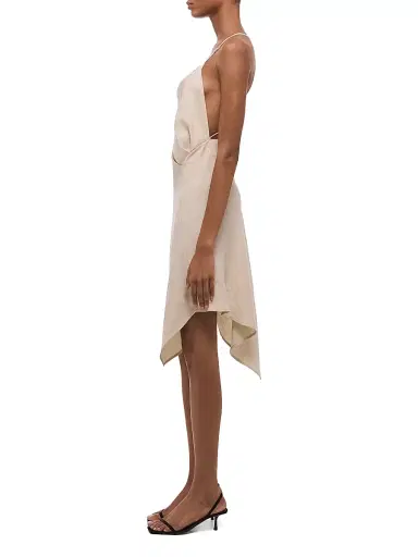 Helmut Lang Women's Knot Open Back Asymmetric Mini-Slipdress - | Thumbnail 4