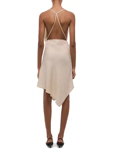 Helmut Lang Women's Knot Open Back Asymmetric Mini-Slipdress - | Thumbnail 5