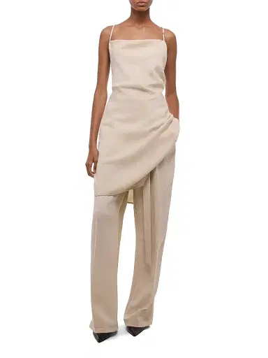 Helmut Lang Women's Knot Open Back Asymmetric Mini-Slipdress - | Thumbnail 6