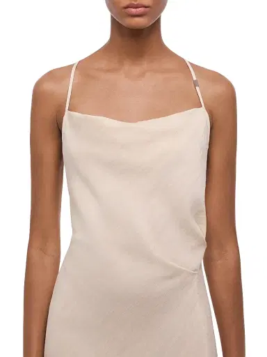 Helmut Lang Women's Knot Open Back Asymmetric Mini-Slipdress - | Thumbnail 7
