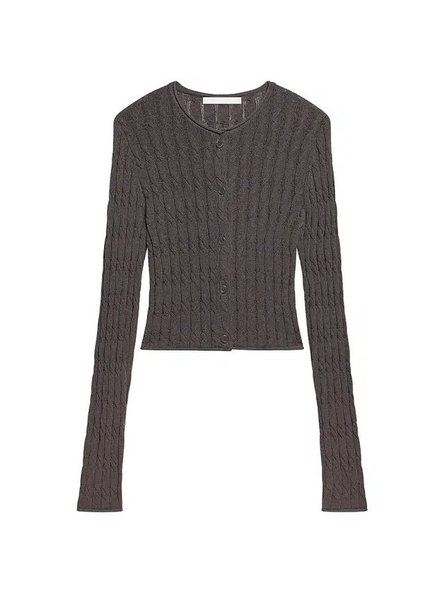 Women's Cable-Knit Crop Cardigan - Gravel