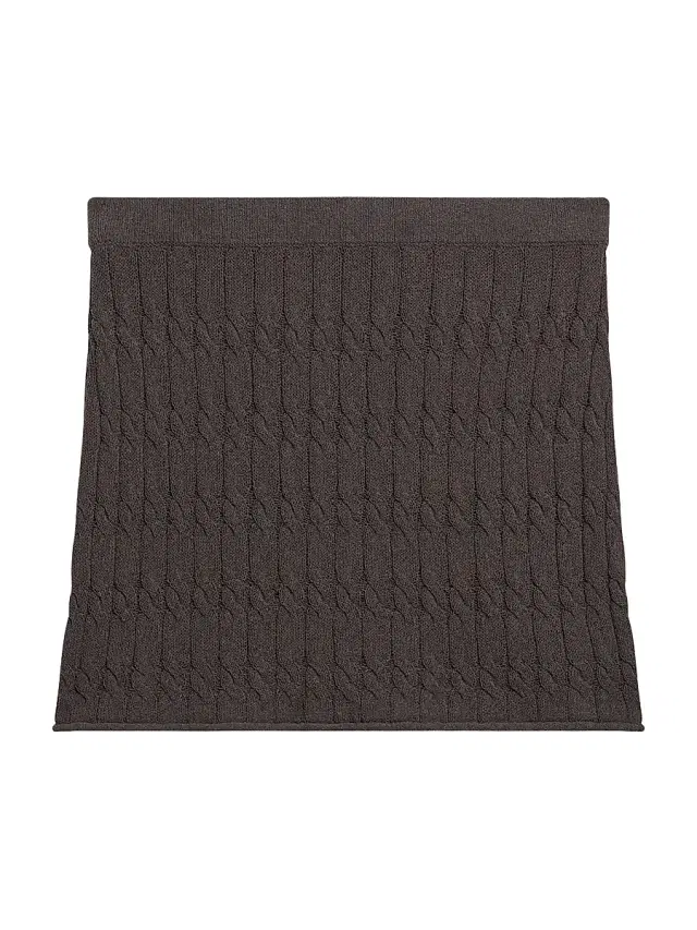 Helmut Lang Women's Cable-Knit Cotton-Blend Miniskirt - Gravel