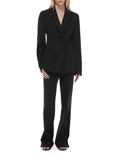 Helmut Lang Women's Wool Double-Breasted Blazer - Black - Size 12 | Thumbnail 2 Helmut Lang Women's Wool Double-Breasted Blazer - Black - Size 12 | Thumbnail 2
