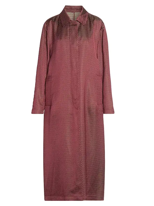 Dries Van Noten Women's Raltonas Polka Dot Longline Coat - Burgundy