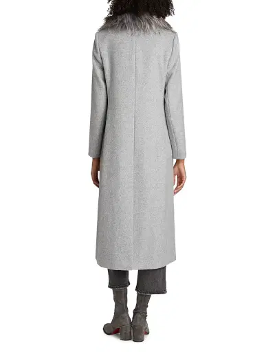 Mercer Collective Women's Madison Faux Fur-Collar Maxi Wool Coat - Gray - Size XL | Thumbnail 5