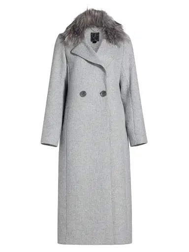 Mercer Collective Women's Madison Faux Fur-Collar Maxi Wool Coat - Gray - Size XL | Thumbnail 1