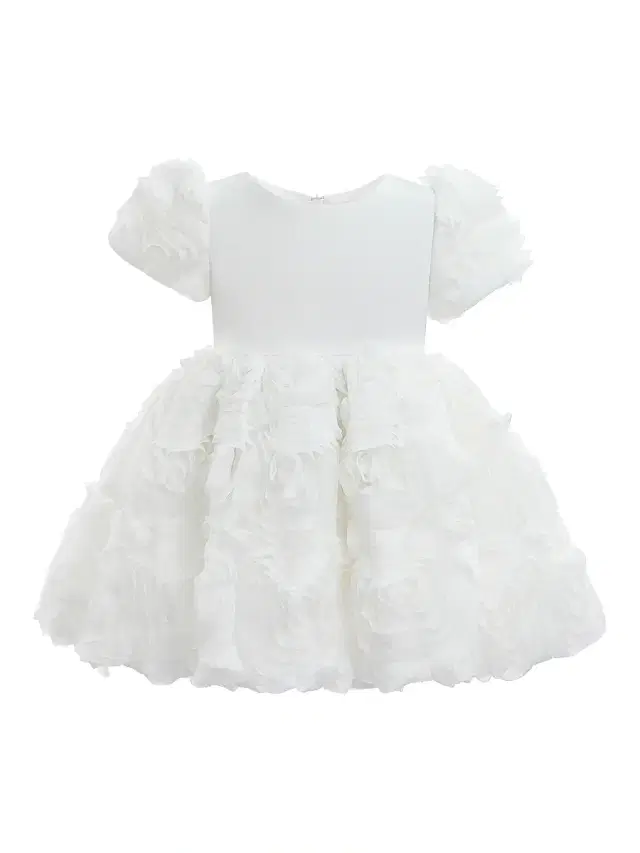 Little Girl's Rosette Dress - White 36 Months