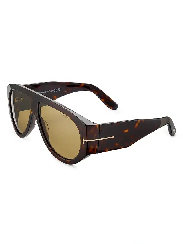 TOM FORD Men's Bronson 60MM Pilot Sunglasses - Dark Havana Army Green
