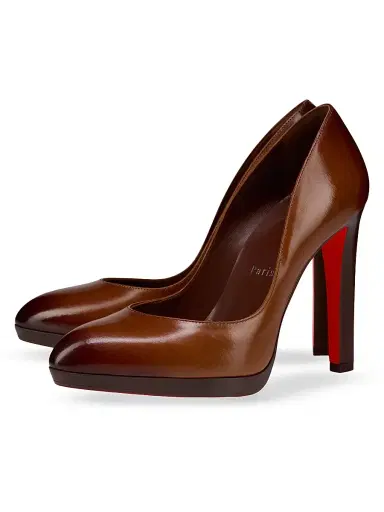 Christian Louboutin Women's Fannylove Alta 120MM Leather Pumps - Dark Carmine - Size 11 | Thumbnail 2