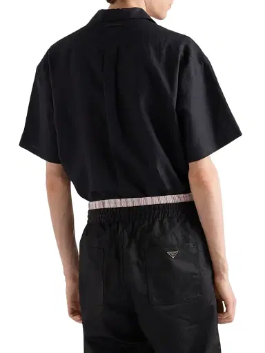 Prada Men's Linen Shirt - Black - Size XXXL | Thumbnail 4 Prada Men's Linen Shirt - Black - Size XXXL | Thumbnail 4