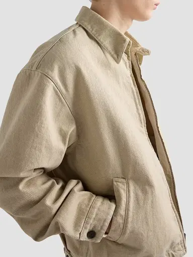 Prada Men's Old Denim Blouson Jacket - Beige Khaki - Size 48 | Thumbnail 4