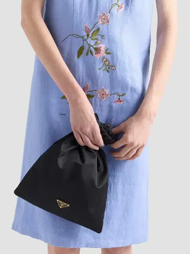 Prada Women's Embroidered Linen Dress - Blue - Size 8 | Thumbnail 5