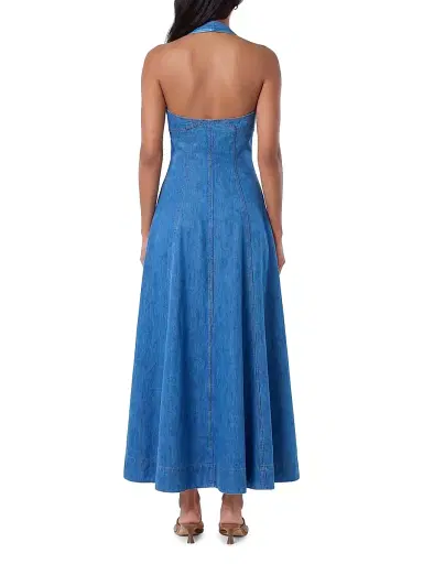NICHOLAS Women's Elsa Halter Denim Maxi Dress | Thumbnail 4 NICHOLAS Women's Elsa Halter Denim Maxi Dress | Thumbnail 4