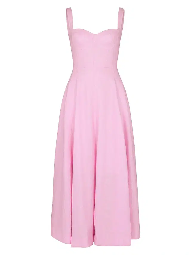 Women's Anya Panelled Linen A-Line Maxi Dress - Rose