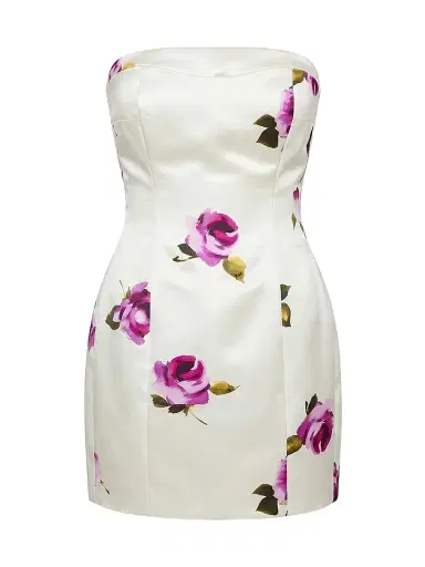 NICHOLAS Women's Kaline Floral Satin Strapless Minidress | Thumbnail 1 NICHOLAS Women's Kaline Floral Satin Strapless Minidress | Thumbnail 1
