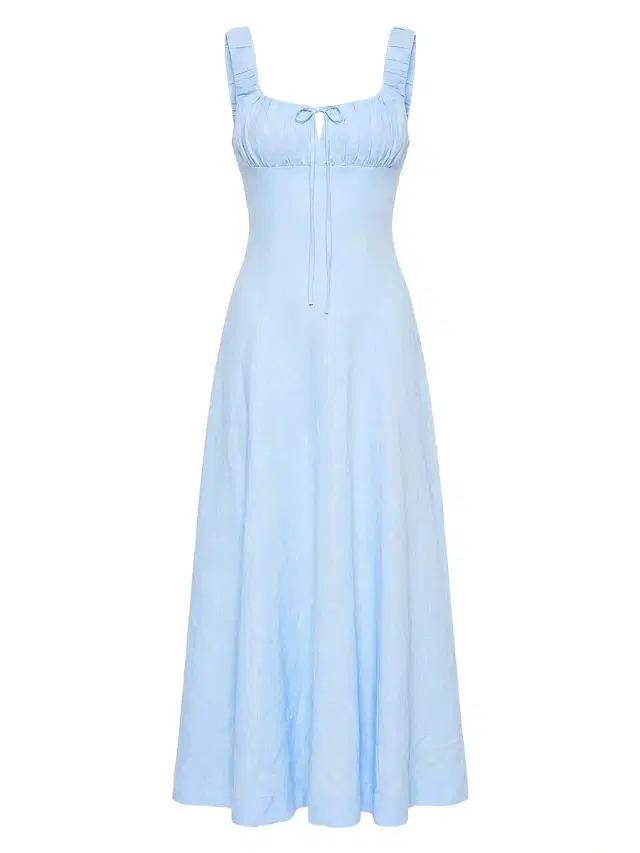 Women's Dina Ruched Linen Midi-Dress - Sky