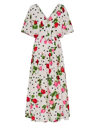 NICHOLAS Women's Vicky Polka Dot & Floral A-Line Midi-Dress | Thumbnail 1 NICHOLAS Women's Vicky Polka Dot & Floral A-Line Midi-Dress | Thumbnail 1