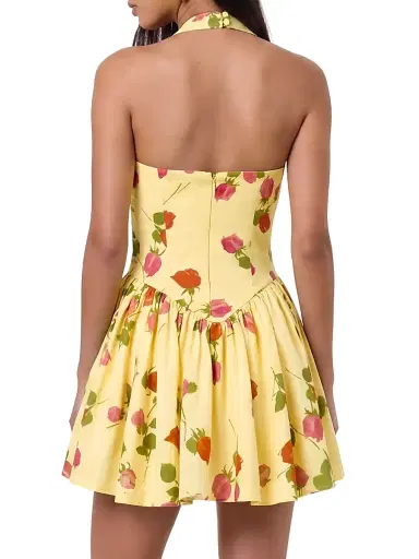 NICHOLAS Women's Amalie Floral Linen-Blend Minidress - Fallen Roses | Thumbnail 4