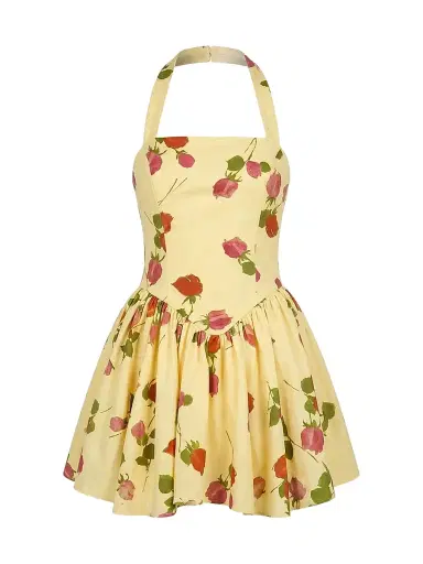 NICHOLAS Women's Amalie Floral Linen-Blend Minidress - Fallen Roses | Thumbnail 1
