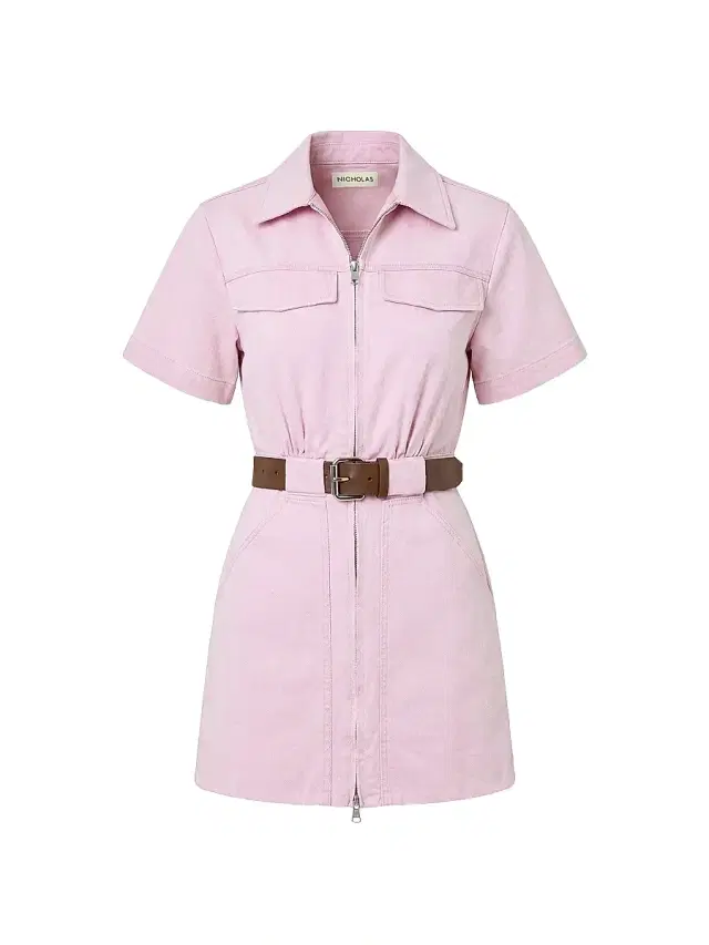 Nicholas the Label Women's Embla Utility Belted Denim Minidress - Rose