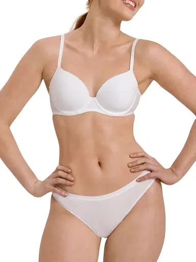 Hanro Women's Cotton Sensation T-Shirt Bra - White - Size 32B | Thumbnail 3