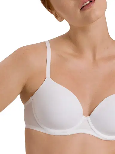 Hanro Women's Cotton Sensation T-Shirt Bra - White - Size 32B | Thumbnail 5